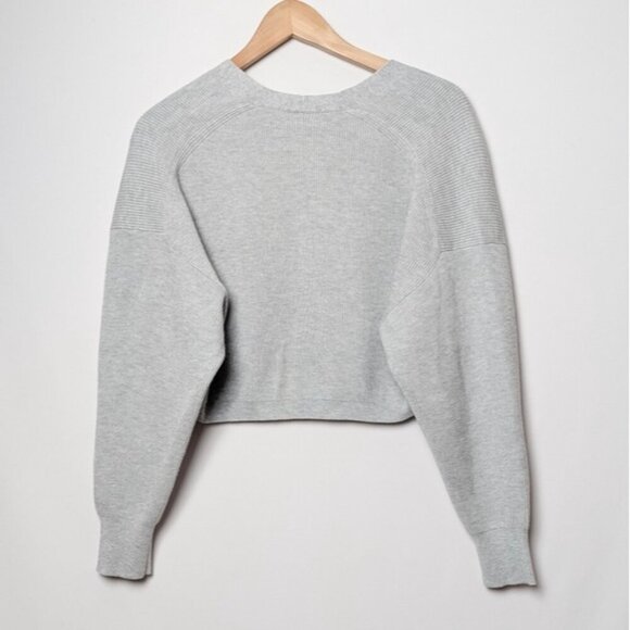 BABATON Decision Shrug Heather Chrome Grey Crop Cardigan Sweater XS - Picture 9 of 13